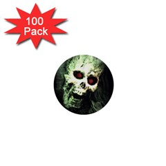 Screaming Skull Human Halloween 1  Mini Buttons (100 Pack)  by Wegoenart