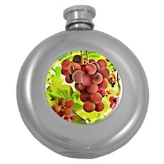 Grape Harvest Nature Figure Rustic Round Hip Flask (5 Oz) by Wegoenart