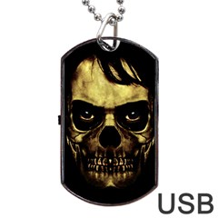 Angry Skull Monster Poster Dog Tag Usb Flash (one Side) by dflcprints