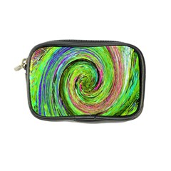 Groovy Abstract Green And Crimson Liquid Swirl Coin Purse by myrubiogarden