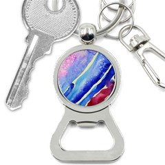 Painting Abstract Blue Pink Spots Bottle Opener Key Chains by Pakrebo