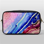 Painting Abstract Blue Pink Spots Toiletries Bag (One Side) Front