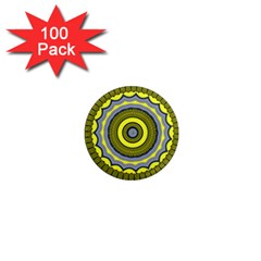 Mandala Pattern Round Ethnic 1  Mini Magnets (100 Pack)  by Pakrebo