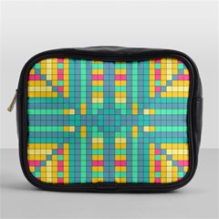 Checkerboard Squares Abstract Mini Toiletries Bag (one Side) by Pakrebo