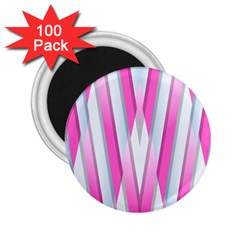 Geometric 3d Design Pattern Pink 2 25  Magnets (100 Pack)  by Pakrebo