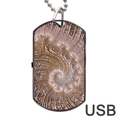 Fractal Art Pattern 3d Artwork Dog Tag Usb Flash (one Side) by Pakrebo