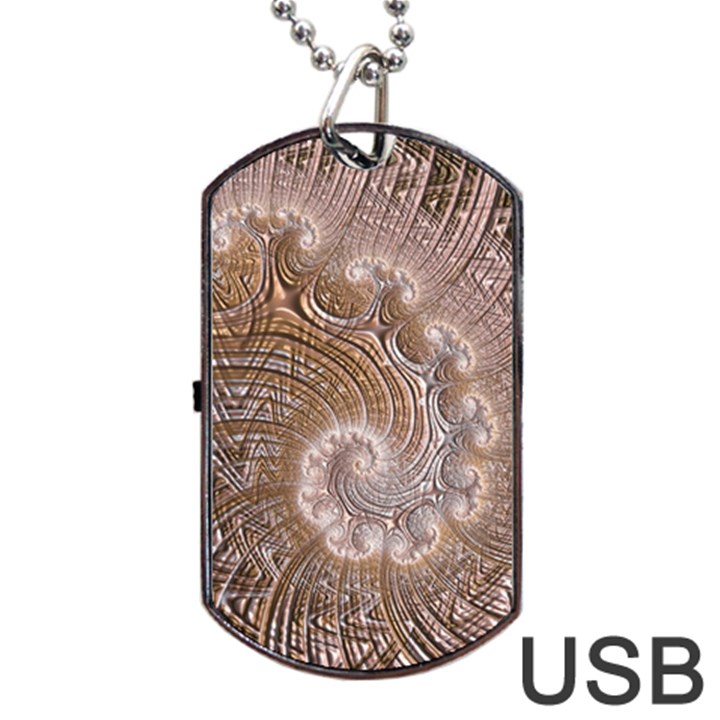 Fractal Art Pattern 3d Artwork Dog Tag USB Flash (One Side)