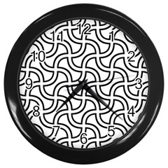 Pattern Monochrome Repeat Wall Clock (black) by Pakrebo