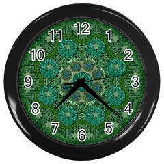 Stars Shining Over The Brightest Star In Lucky Starshine Wall Clock (black) by pepitasart