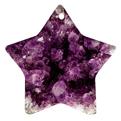 Amethyst Purple Violet Geode Slice Star Ornament (two Sides) by genx