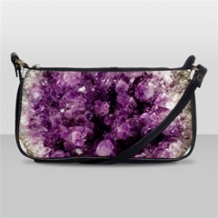 Amethyst Purple Violet Geode Slice Shoulder Clutch Bag by genx