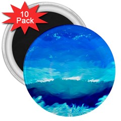 Blue Sky Artwork Drawing Painting 3  Magnets (10 Pack)  by Pakrebo