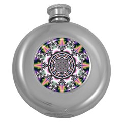 Pattern Abstract Background Art Round Hip Flask (5 Oz) by Pakrebo