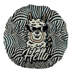 Hello Lama Large 18  Premium Round Cushions by NiOng