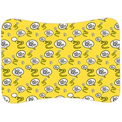 No Step On Snek Do Not Bubble Speech Pattern Yellow Background Meme Velour Seat Head Rest Cushion by snek