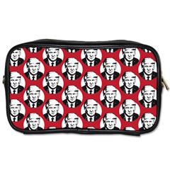 Trump Retro Face Pattern Maga Red Us Patriot Toiletries Bag (two Sides) by snek