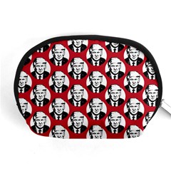 Trump Retro Face Pattern Maga Red Us Patriot Accessory Pouch (medium) by snek