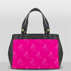 A-ok Perfect Handsign Maga Pro-trump Patriot On Pink Background Oversize Office Handbag by snek