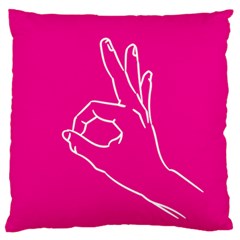 A-ok Perfect Handsign Maga Pro-trump Patriot On Pink Background Large Flano Cushion Case (two Sides) by snek