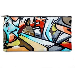 Blue Face King Graffiti Street Art Urban Blue And Orange Face Abstract Hiphop Pencil Cases by genx