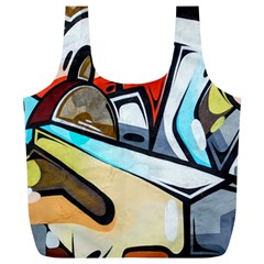 Blue Face King Graffiti Street Art Urban Blue And Orange Face Abstract Hiphop Full Print Recycle Bag (xl) by genx