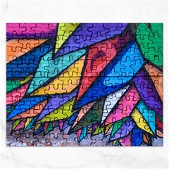 Urban Colorful Graffiti Brick Wall Industrial Scale Abstract Pattern Rectangular Jigsaw Puzzl by genx