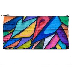 Urban Colorful Graffiti Brick Wall Industrial Scale Abstract Pattern Pencil Cases by genx