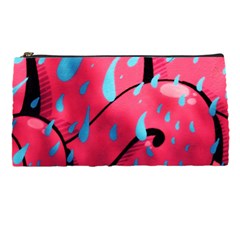 Graffiti Watermelon Pink With Light Blue Drops Retro Pencil Cases by genx