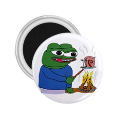 Apu Apustaja Roasting A Snail On A Campfire Pepe The Frog Pepethefrog The Helper Kekistan 2 25  Magnets by snek