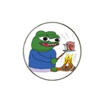 Apu Apustaja roasting a snail on a campfire Pepe the frog PepeTheFrog The Helper Kekistan Hat Clip Ball Marker Front