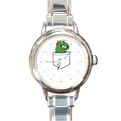 Apu Apustaja Crying Pepe The Frog Pocket Tee Kekistan Round Italian Charm Watch by snek