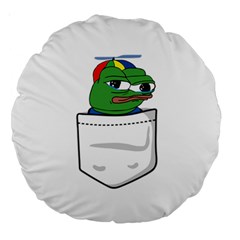 Apu Apustaja Crying Pepe The Frog Pocket Tee Kekistan Large 18  Premium Round Cushions by snek