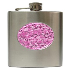 Pink Camouflage Army Military Girl Hip Flask (6 Oz) by snek