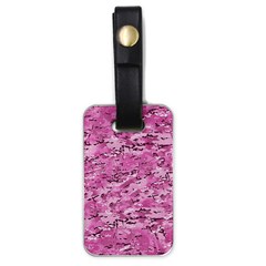 Pink Camouflage Army Military Girl Luggage Tags (one Side)  by snek