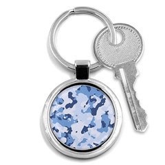 Standard Light Blue Camouflage Army Military Key Chains (round)  by snek