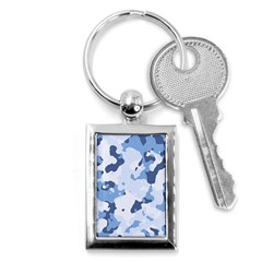 Standard Light Blue Camouflage Army Military Key Chains (rectangle)  by snek