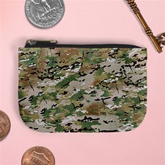 Wood Camouflage Military Army Green Khaki Pattern Mini Coin Purse by snek