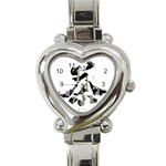 Tea Calligraphy Heart Italian Charm Watch Front