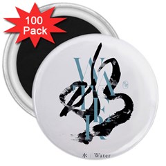 Water Calligraphy  3  Magnets (100 Pack) by EMWdesign