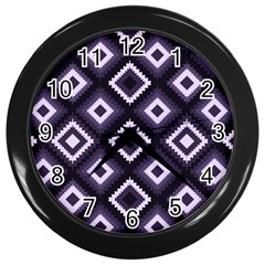 Native American Pattern Wall Clock (black) by Valentinaart