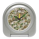 Wood camouflage military army green khaki pattern Travel Alarm Clock Front