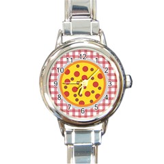 Pizza Table Pepperoni Sausage Round Italian Charm Watch by Pakrebo