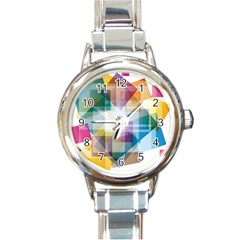 Abstract Background Round Italian Charm Watch by Mariart