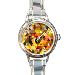 Abstract Geometric Triangles Shapes Round Italian Charm Watch by Mariart