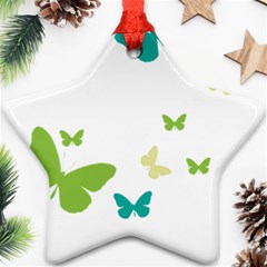 Butterfly Star Ornament (two Sides) by Mariart