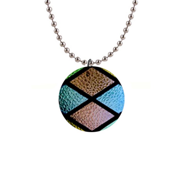 Stained Glass Soul 1  Button Necklace