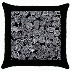 Black & White Paisley Throw Pillow Case (black) by WensdaiAmbrose