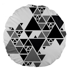 Gray Triangle Puzzle Large 18  Premium Round Cushions by Mariart