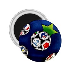 Textile Football Soccer Fabric 2 25  Magnets by Pakrebo