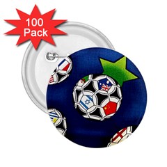 Textile Football Soccer Fabric 2 25  Buttons (100 Pack)  by Pakrebo